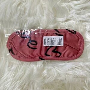 Sleep Mask Pink Mauve with Black Love